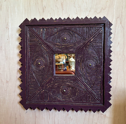 Purple Folk Art Mirror