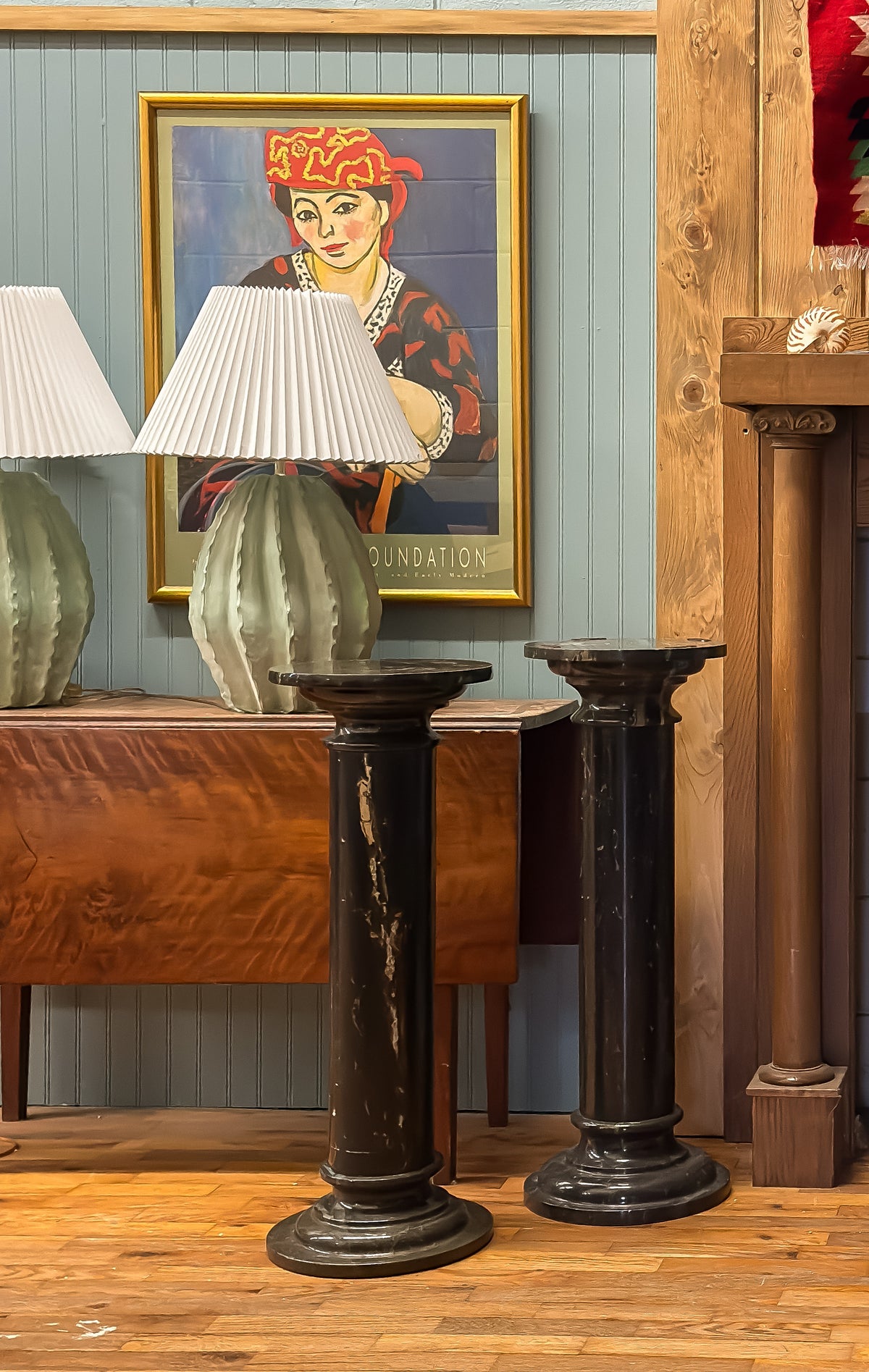 Marble Pedestal Pair