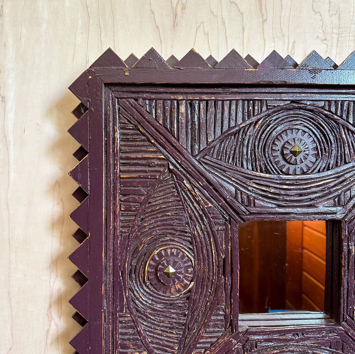 Purple Folk Art Mirror