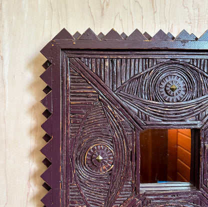 Purple Folk Art Mirror
