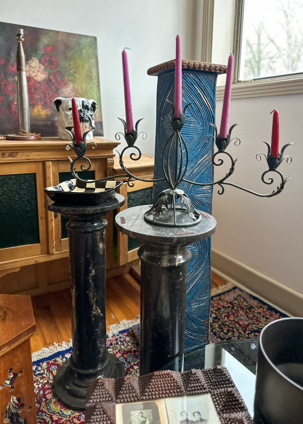 Marble Pedestal Pair