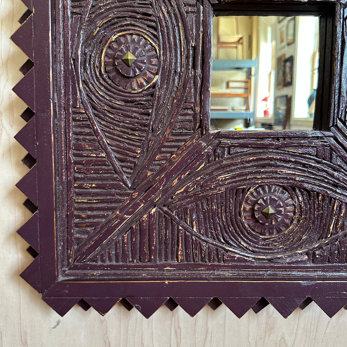 Purple Folk Art Mirror
