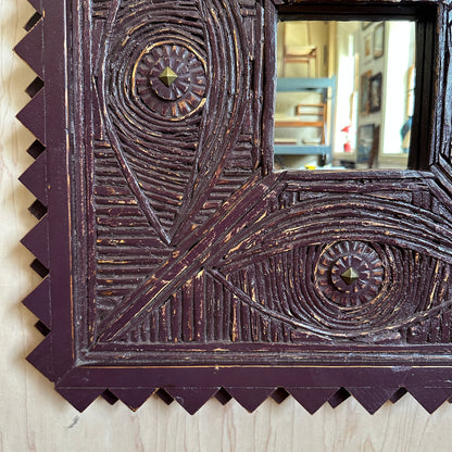 Purple Folk Art Mirror