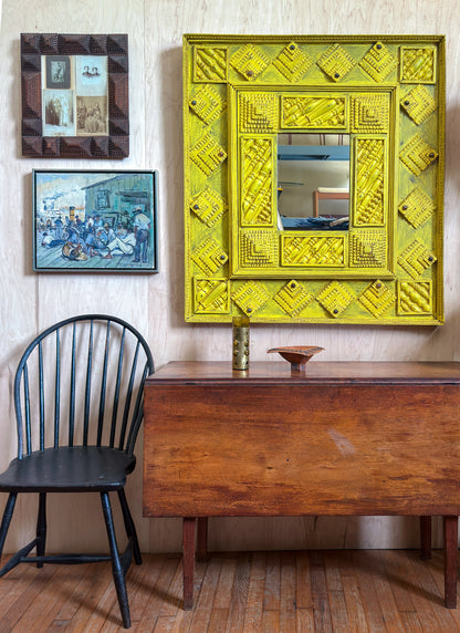 Yellow Folk Mirror
