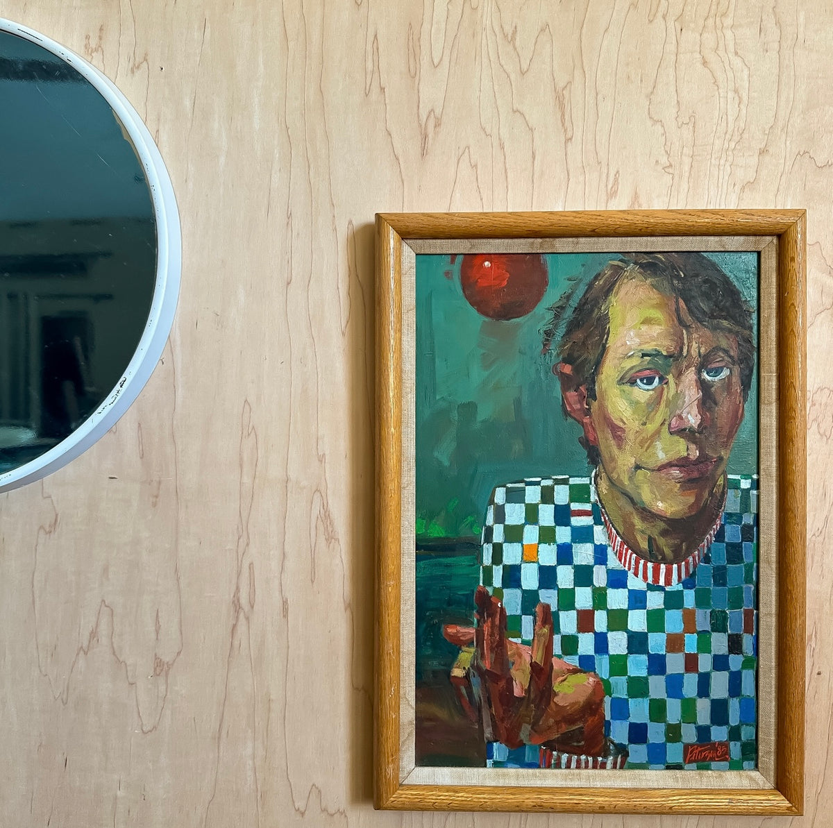 Checkered 'Petersen' Portrait Painting