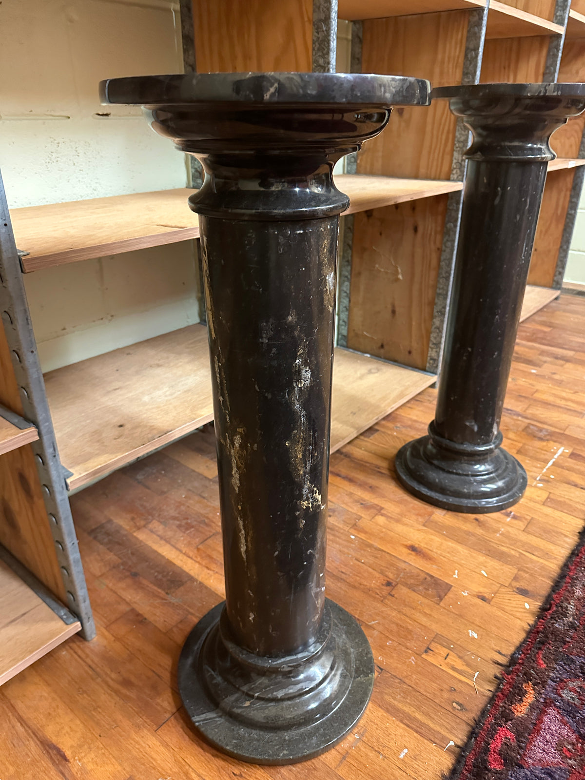 Marble Pedestal Pair